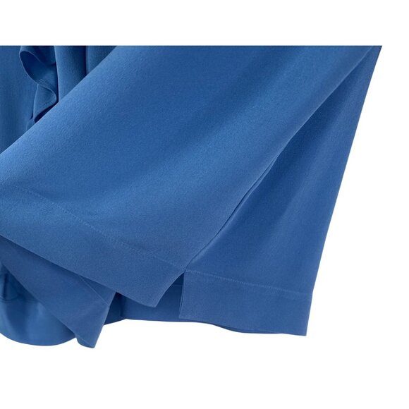 2/$30 J.Crew Size 0 Blue Ruffle Detail Silk Blouse - Picture 7 of 12
